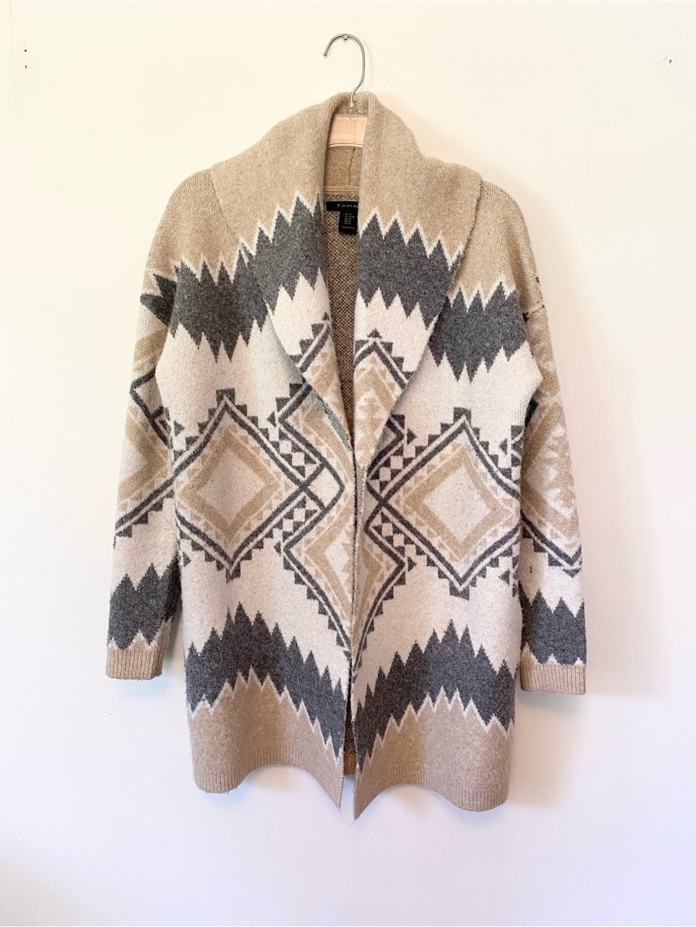 Tahari Western Open-Front Cardigan Oversized XS